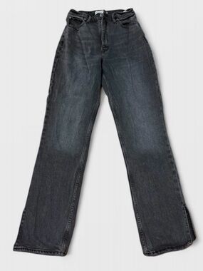 Abercrombie Curve Love 90’s Straight Ultra High Rise Split Hem Jeans